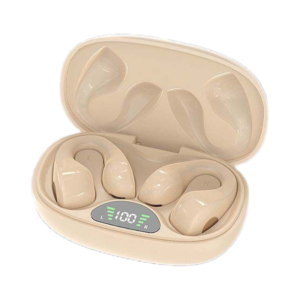 Beige Bone Conduction Wireless Earphones