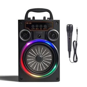 Black Party Speaker with Microphone
